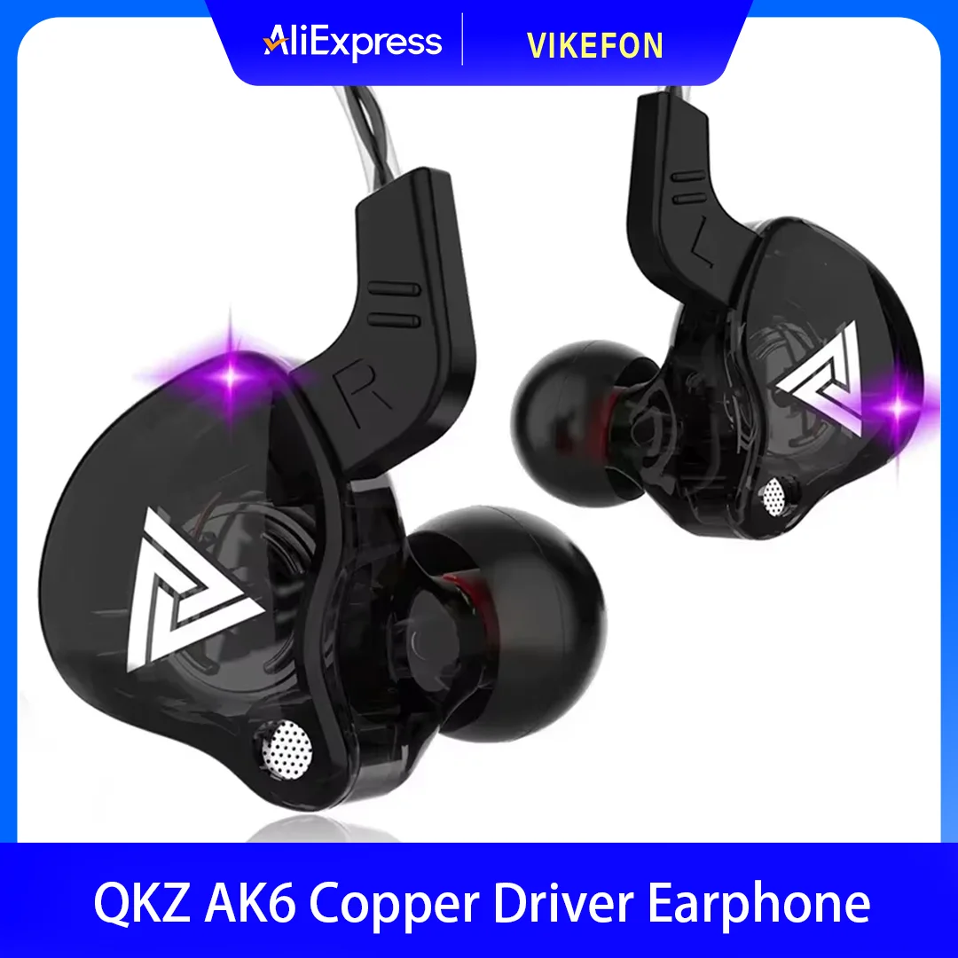 Audiophile Headphone Wired - 오리지널 QKZ AK6 인이어 이어폰 6