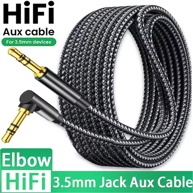 Wired Earphone Mic - 3.5mm 잭 오디오 케이블 90도 팔꿈치