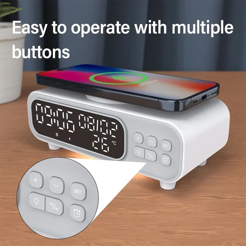 Usb C Earphone - 15W 무선 충전기 시간 알람 시계