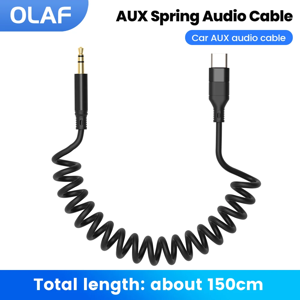 Cable Extension 3.5 - 타입-C 3.5 잭 차량용 스프링 오디오