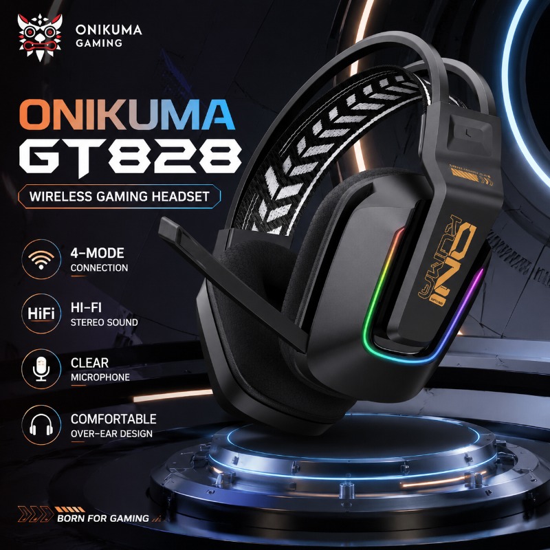 Audiophile Headphone Wired - ONIKUMA GT828 게이밍 헤드셋 4 모드