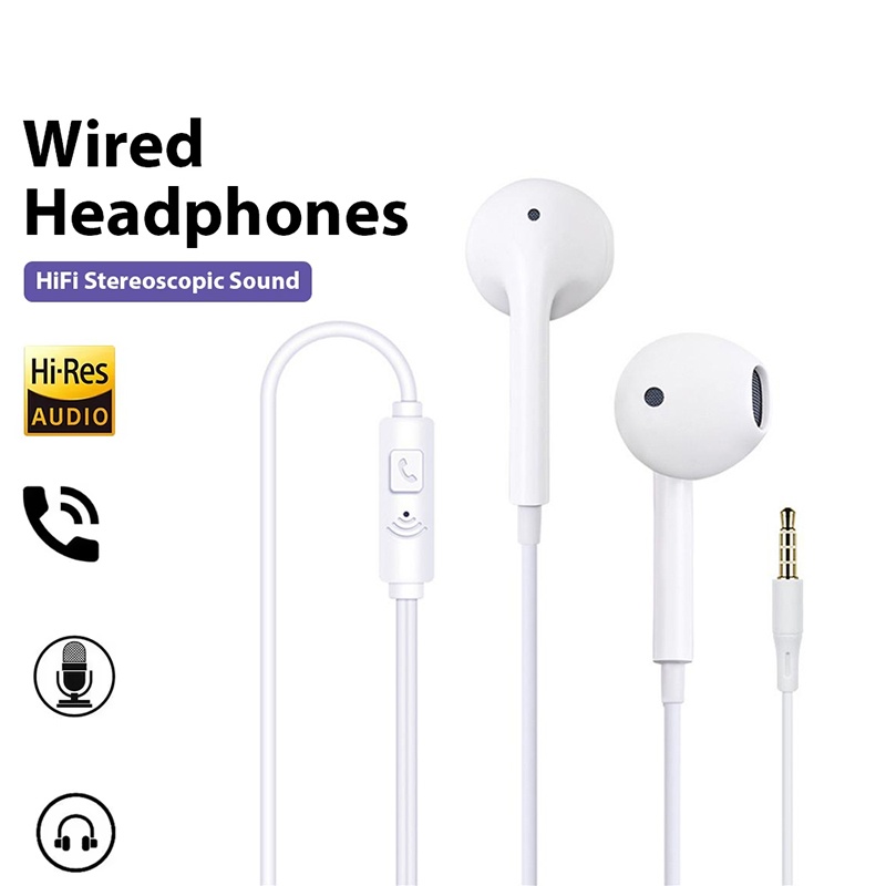 Wired Earphone Mic - 3.5mm 유선 이어폰 인이어 헤드셋 HIFI