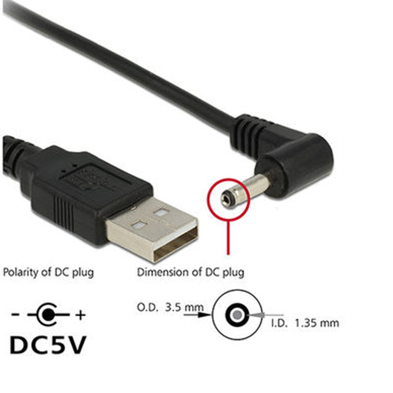 검은색 팔꿈치 90 USB 남성-남성 DC 전원 케이블 - Cable Extension 3.5 리뷰 및 가격