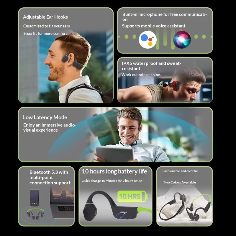 창의적인 방수 골전도 이어폰, 저지연 무선 스포츠 블루 - Sports Earphone Hook 리뷰 및 가격